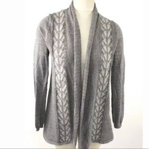 gray cardigan from Anthropologie